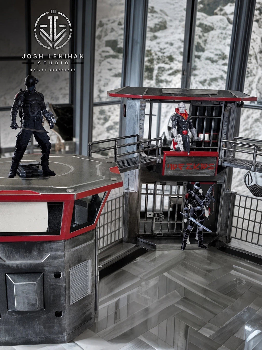 GI JOE COBRA Fortress Diorama Crimson Barricade Detention Outpost Command