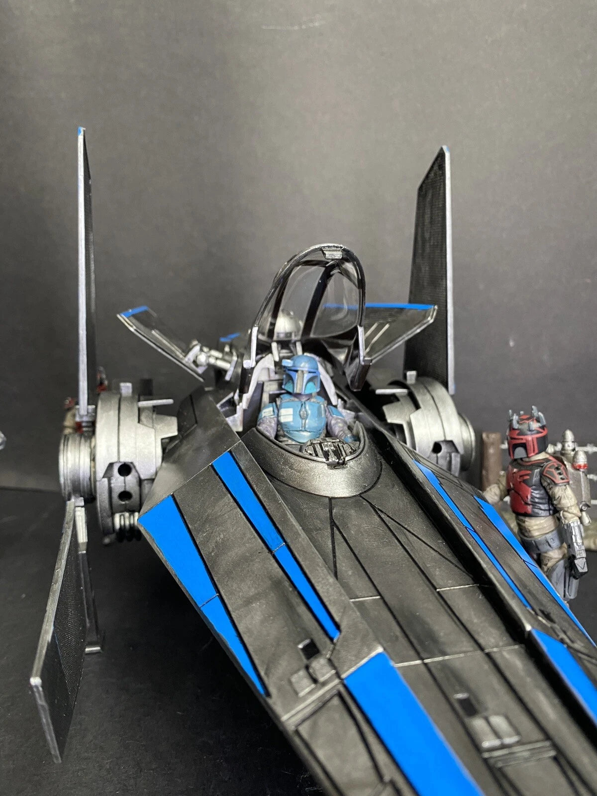 Star Wars V-Wing Interceptor — Blue Sith Maul Shadow Lord refit collectible