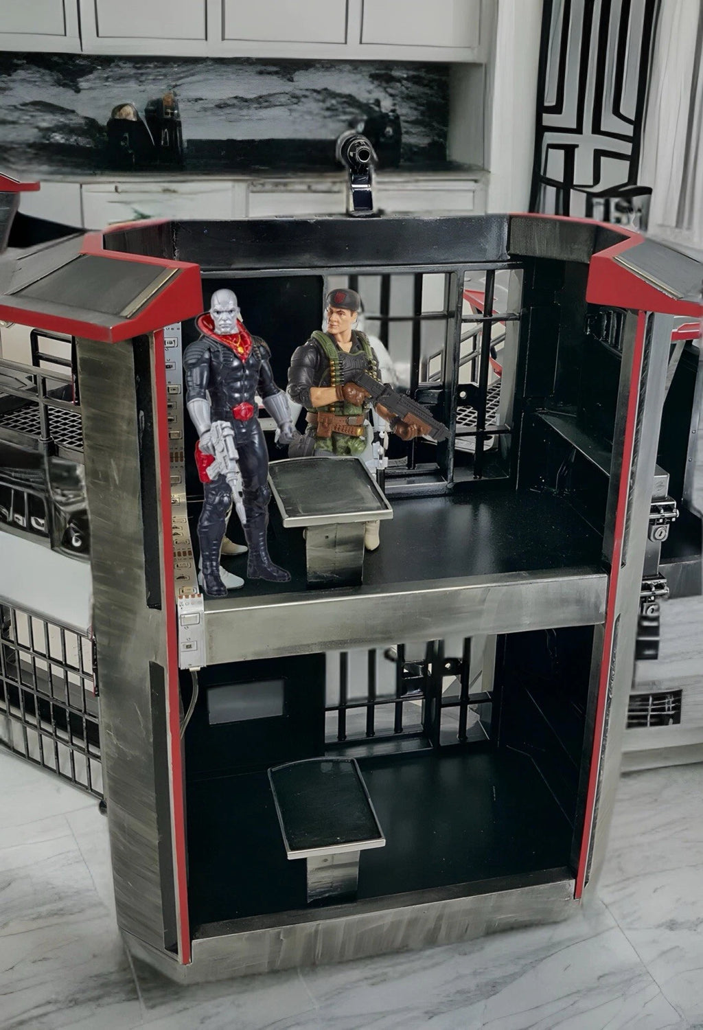 GI JOE COBRA Fortress Diorama Crimson Barricade Detention Outpost Command