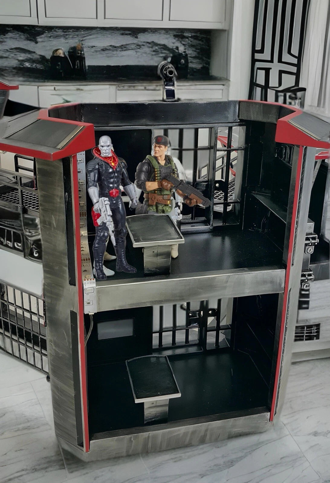 GI JOE COBRA Fortress Diorama Crimson Barricade Detention Outpost Command