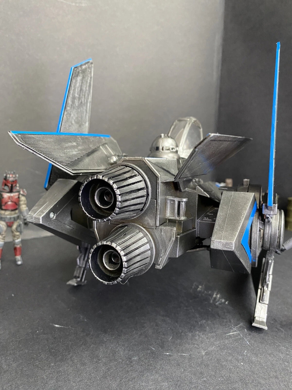 Star Wars V-Wing Interceptor — Blue Sith Maul Shadow Lord refit collectible