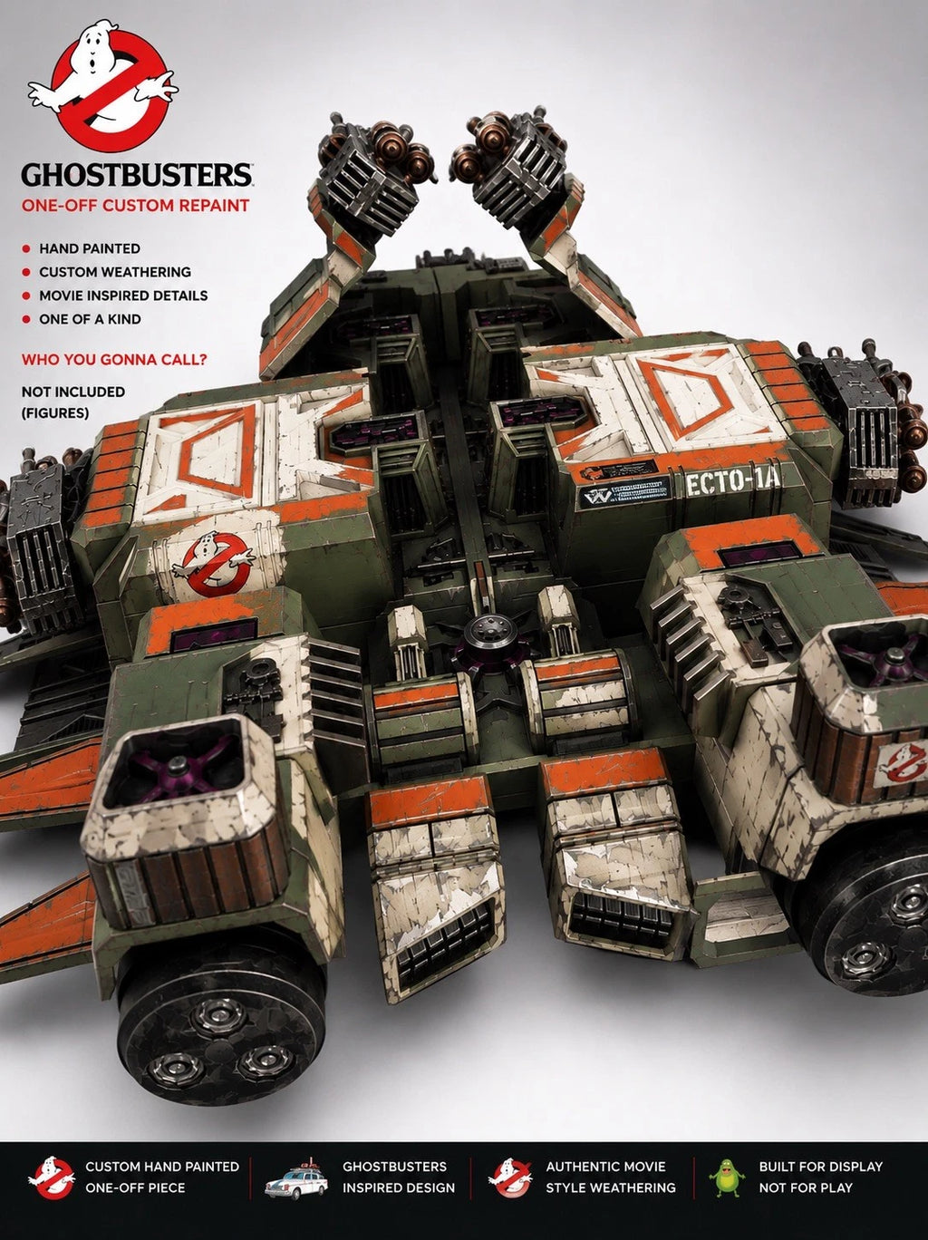 Ghostbusters Custom Vehicle Commission Ecto Repaint vintage Kenner Diorama
