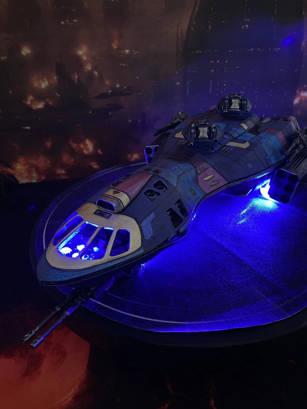 GI JOE COBRA Night Viper Pursuit Barge Gunship LED Vehicle Vintage Kenner custom