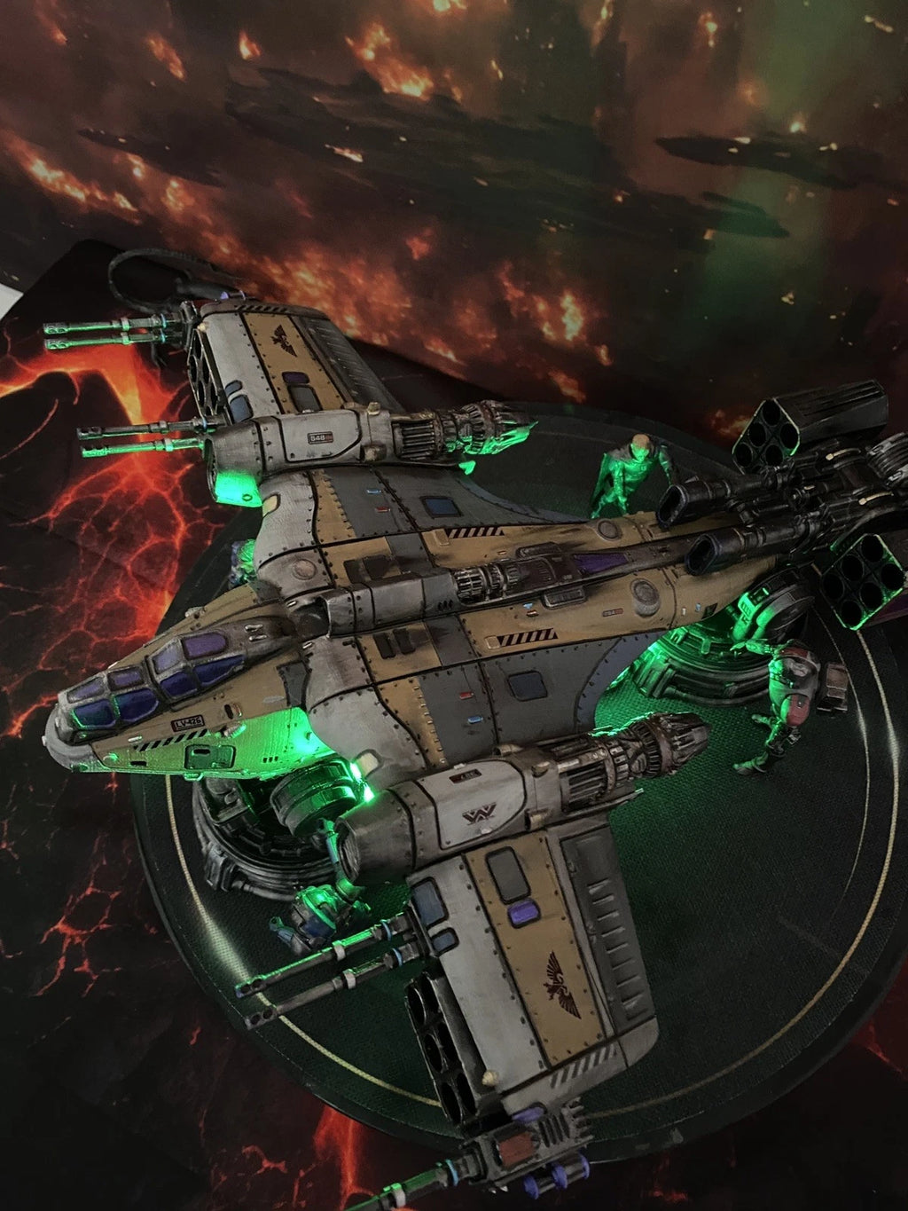 Imperial Navy Ash Vulture Siege Gunship | Warhammer 40K Custom Display Terrain