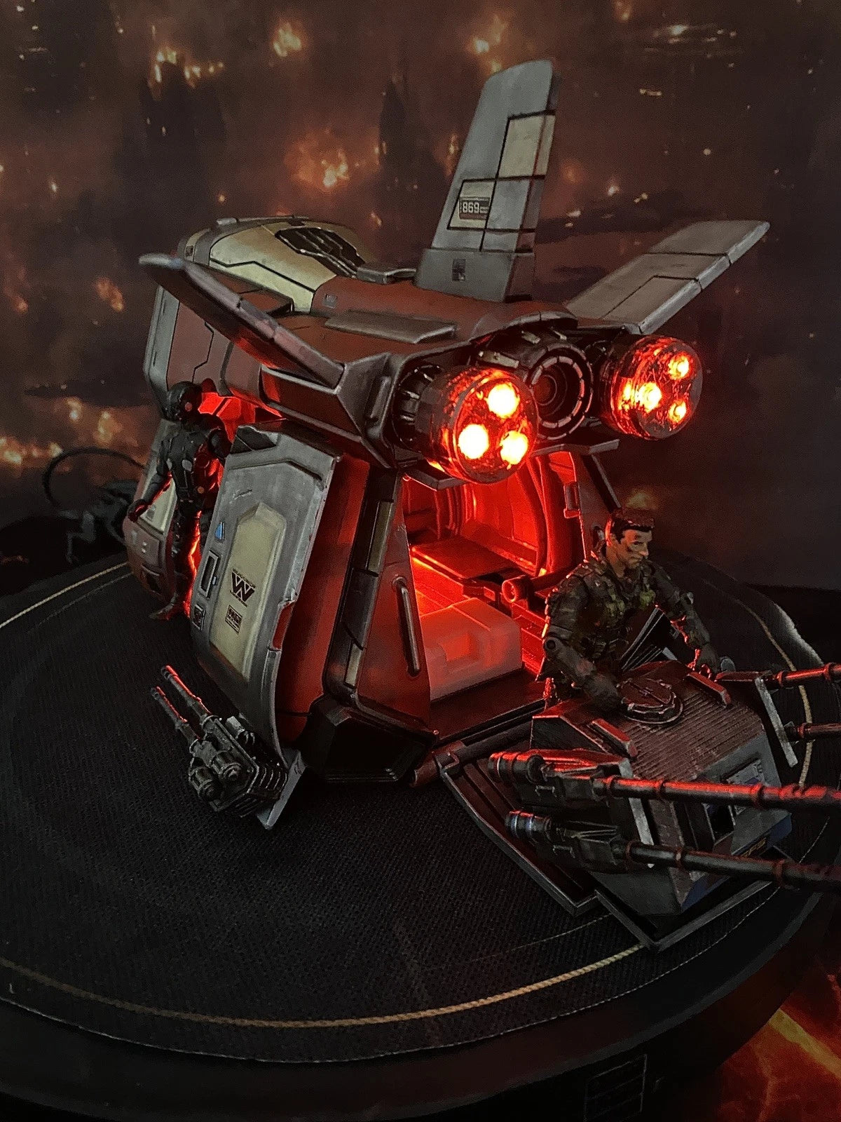 Raven Arc-9 Elysium Security Gunship | Custom Hand-Painted Dropship Diorama
