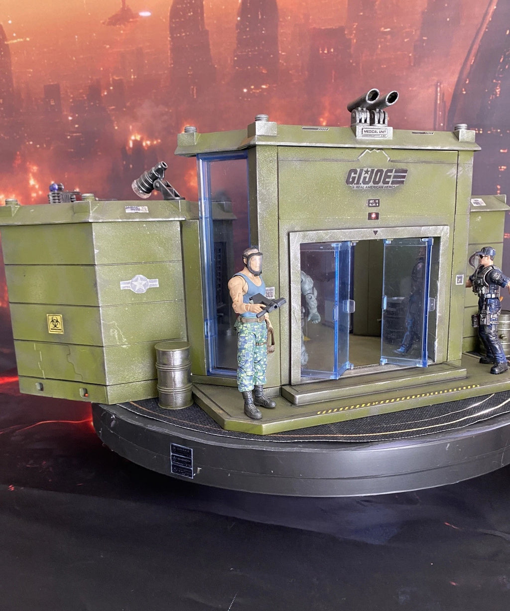 Custom G.I. Joe Military Command Base HQ Diorama | LED vintage Cobra collectible
