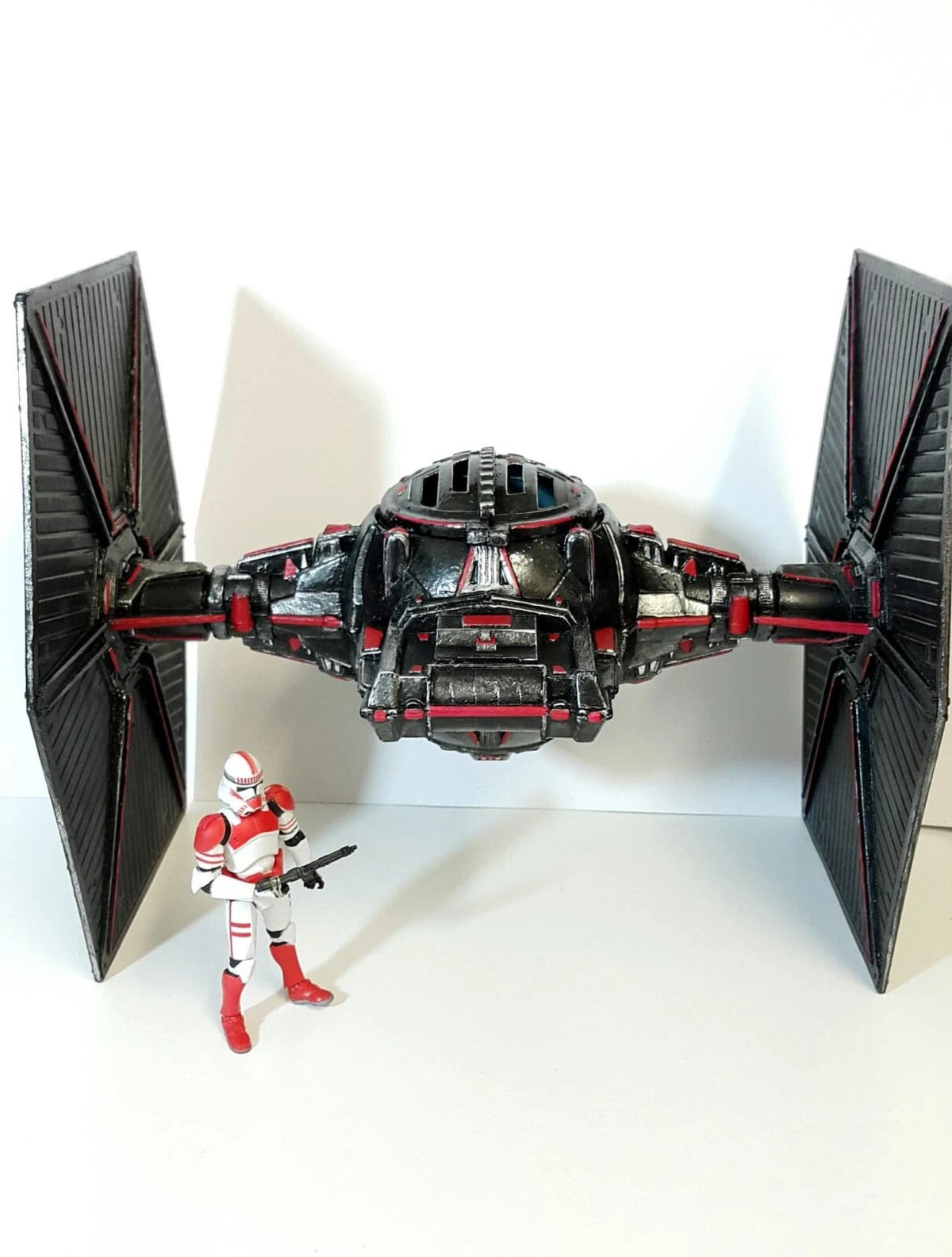 STAR WARS Obsidian Fang Tie Fighter Interceptor | Hand Painted Sith Starfighter - view 9
