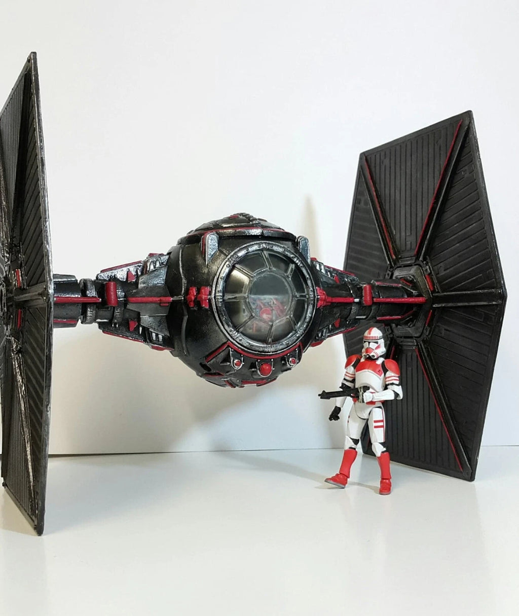 STAR WARS Obsidian Fang Tie Fighter Interceptor | Hand Painted Sith Starfighter - view 3