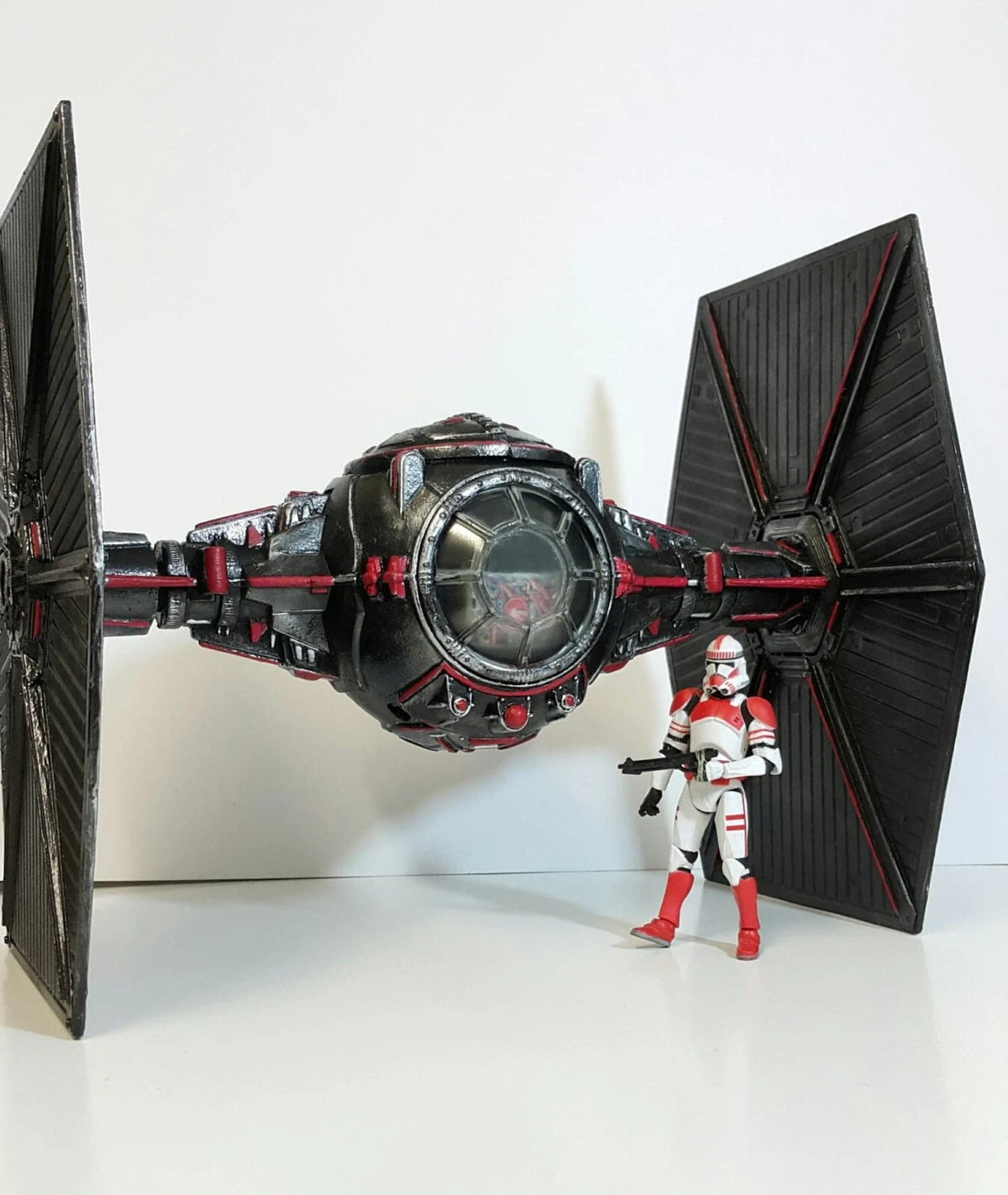 STAR WARS Obsidian Fang Tie Fighter Interceptor | Hand Painted Sith Starfighter - view 3